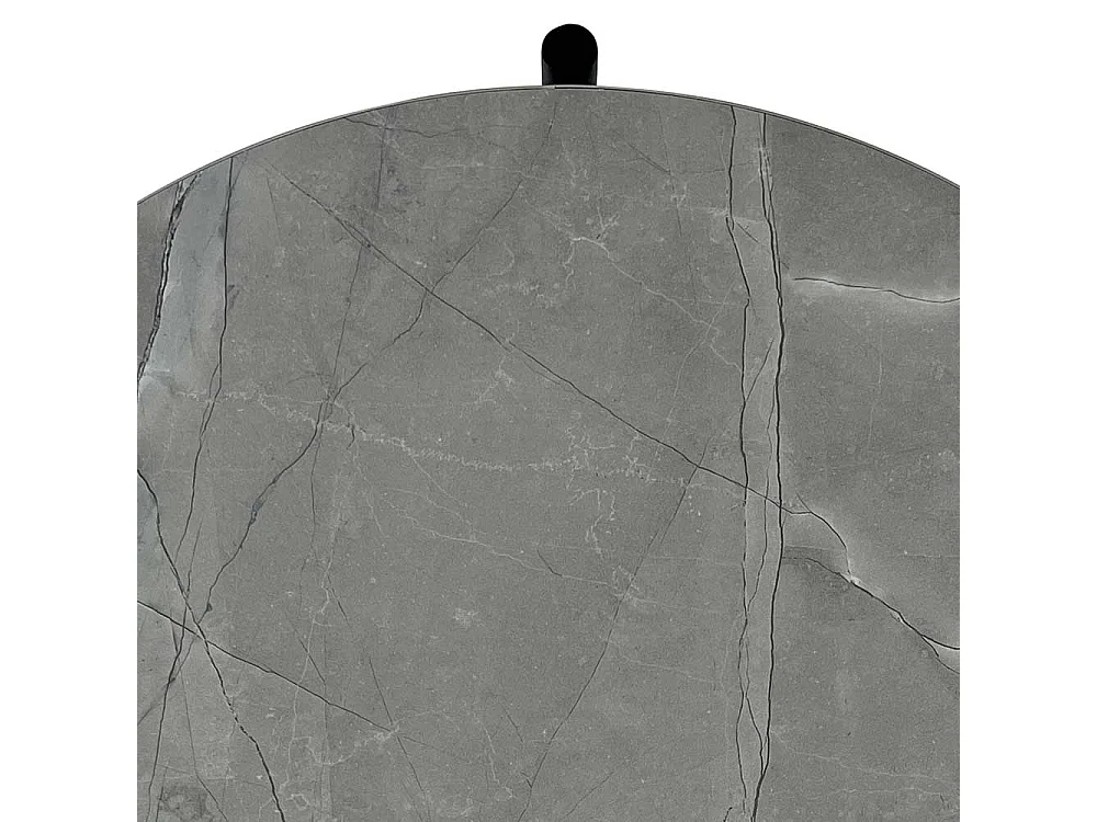 Beistelltisch Sofa rund in Marmor-Optik Grau Schwarz