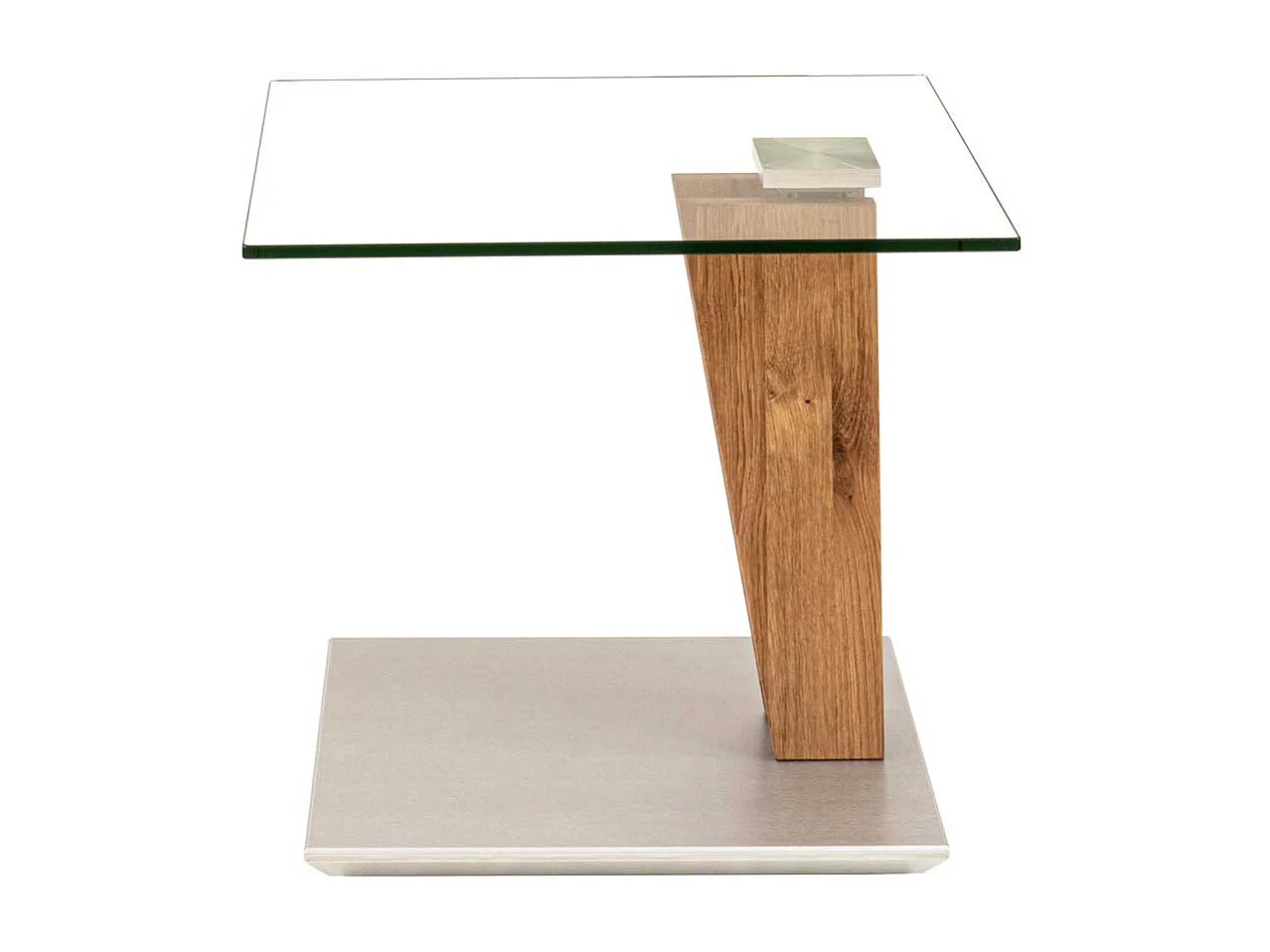 Moderner Sofa Beistelltisch mit Glasplatte höhenverstellbar