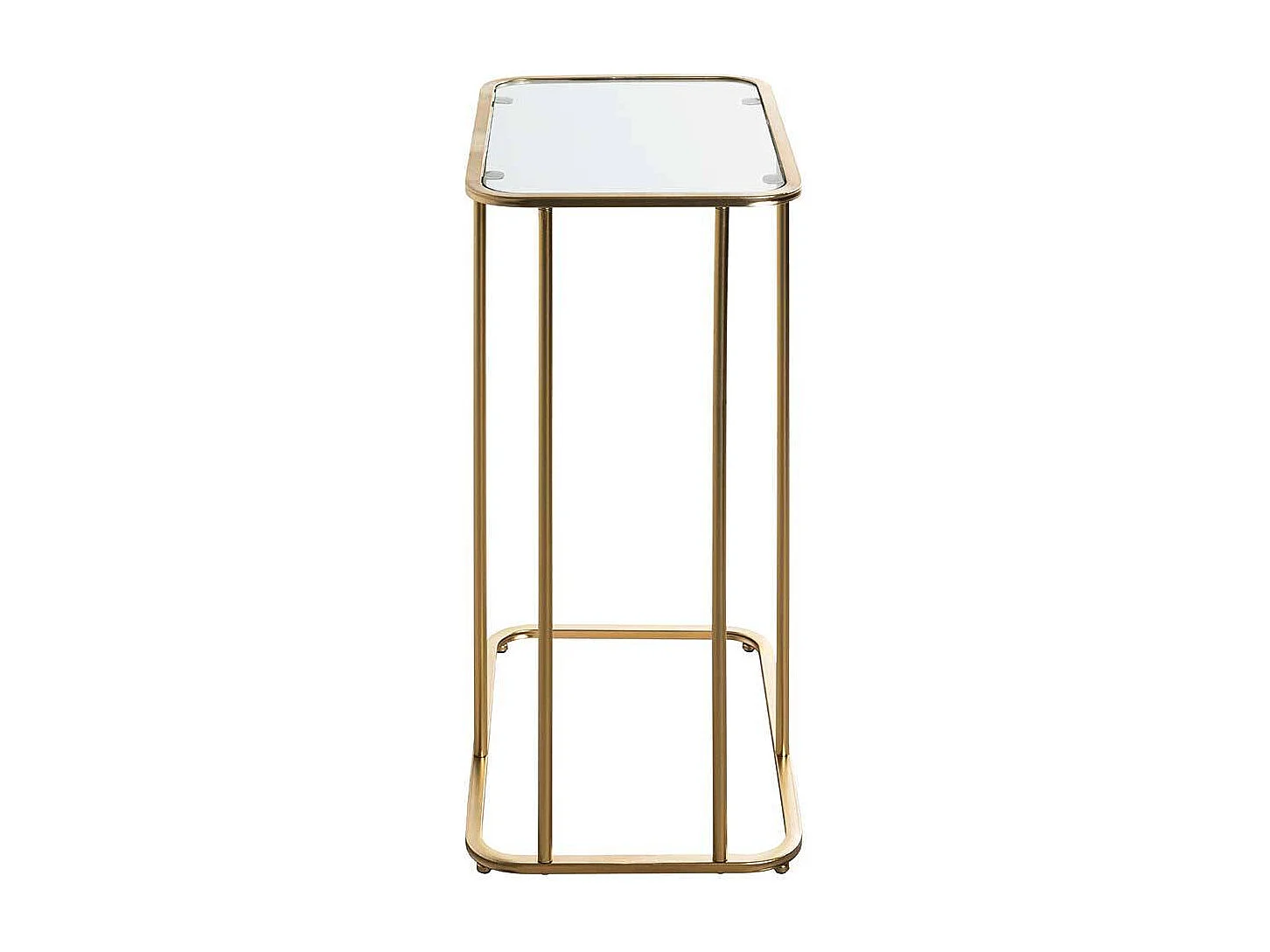 Sofa Beistelltisch in Goldfarben Platte aus Sicherheitsglas