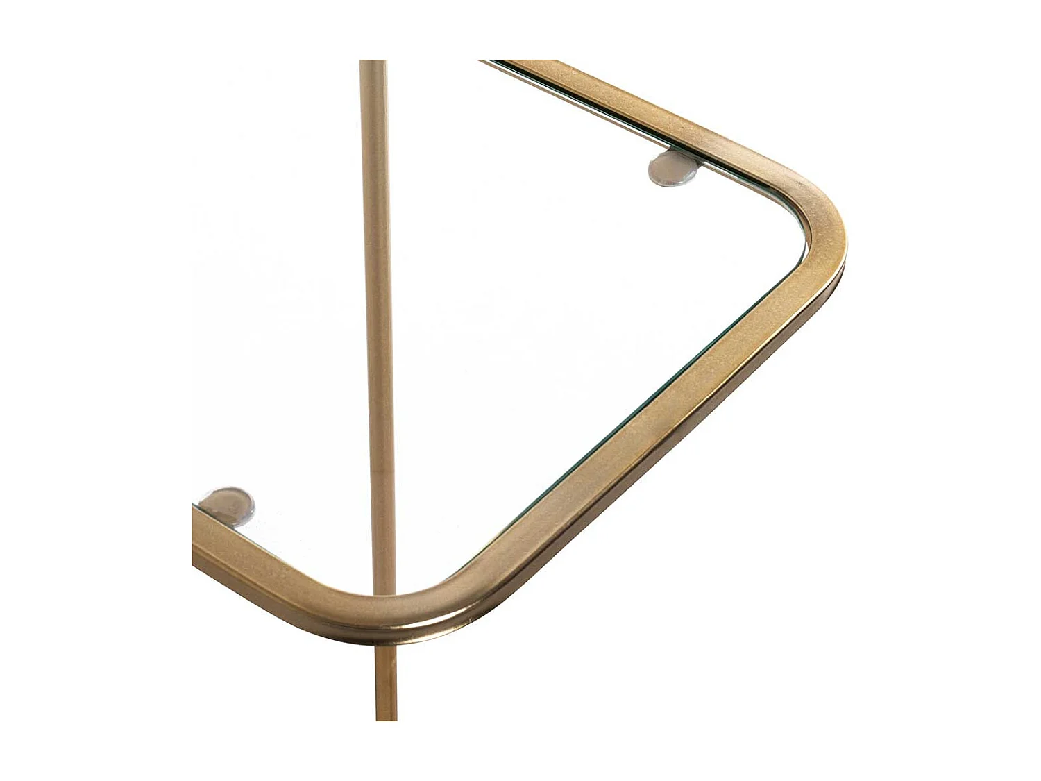 Sofa Beistelltisch in Goldfarben Platte aus Sicherheitsglas