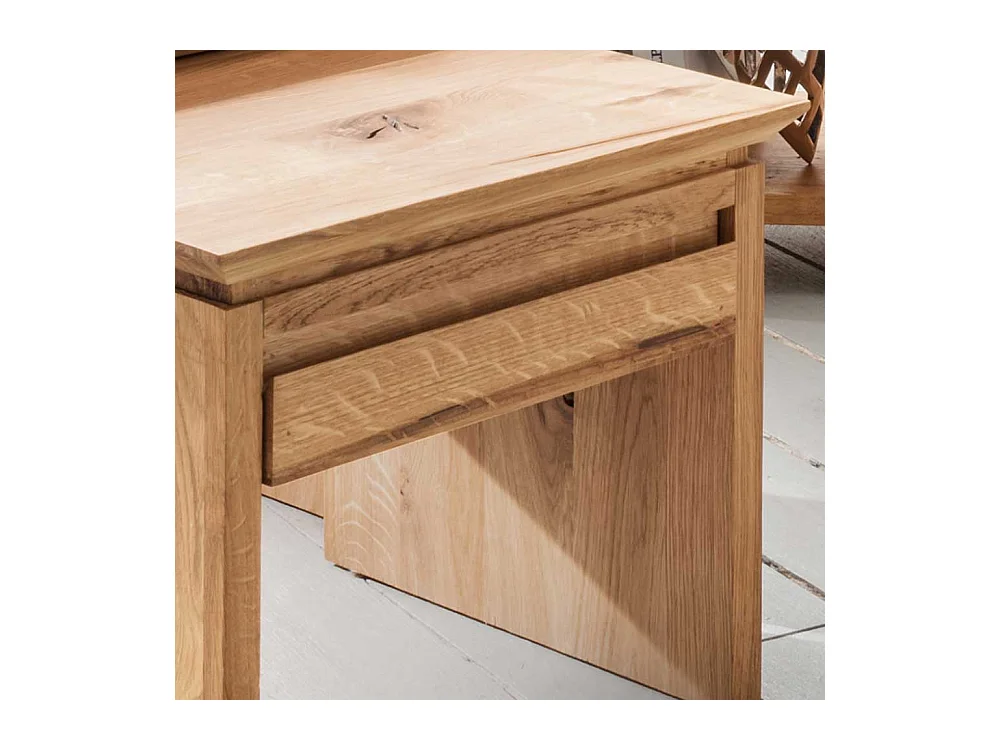 Beistelltisch Set aus Wildeiche Massivholz einer Schublade (zweiteilig)