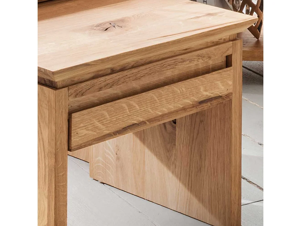 Beistelltisch Set aus Wildeiche Massivholz einer Schublade (zweiteilig)