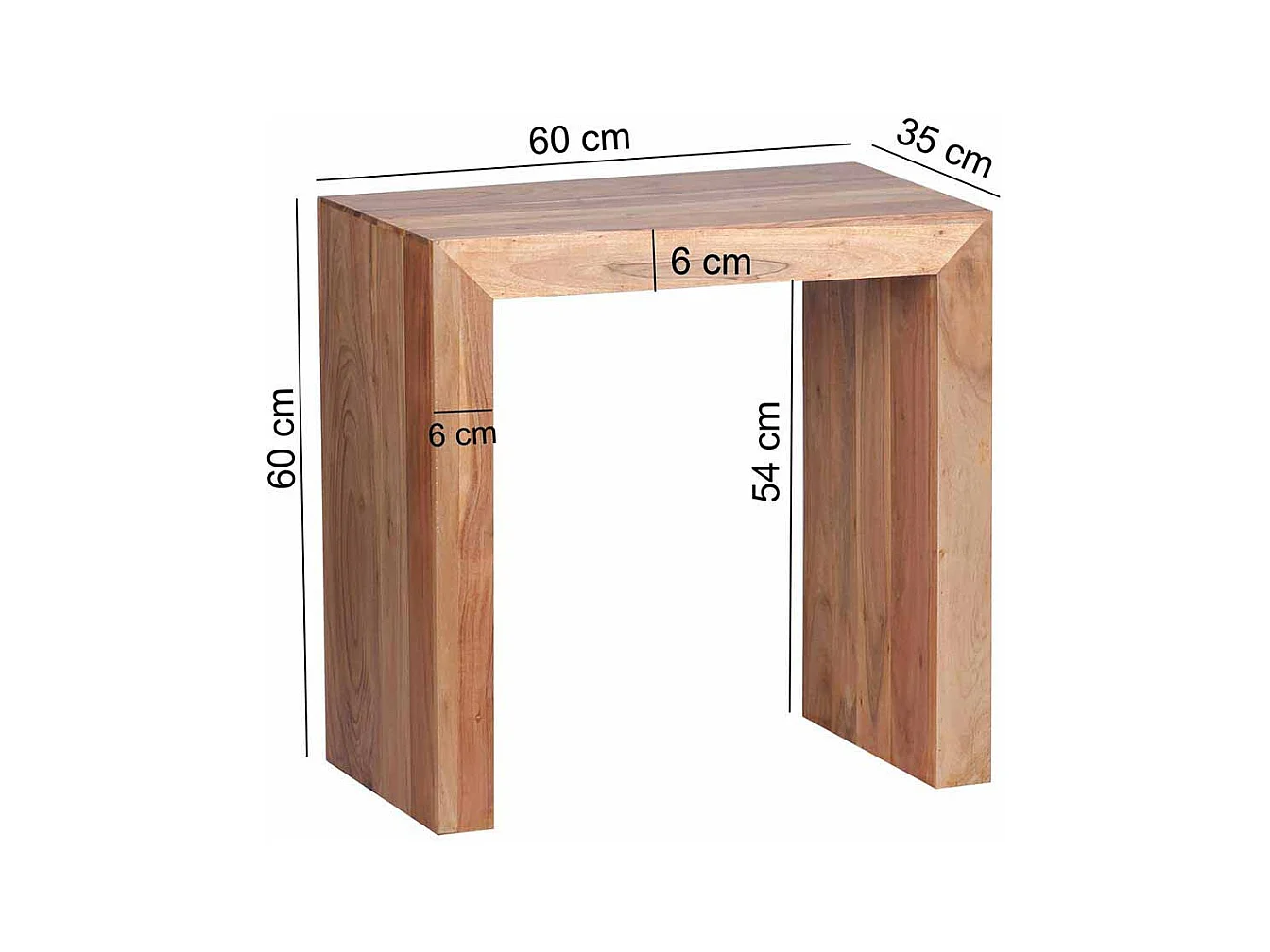 Beistelltisch aus Akazie Massivholz 60 cm breit