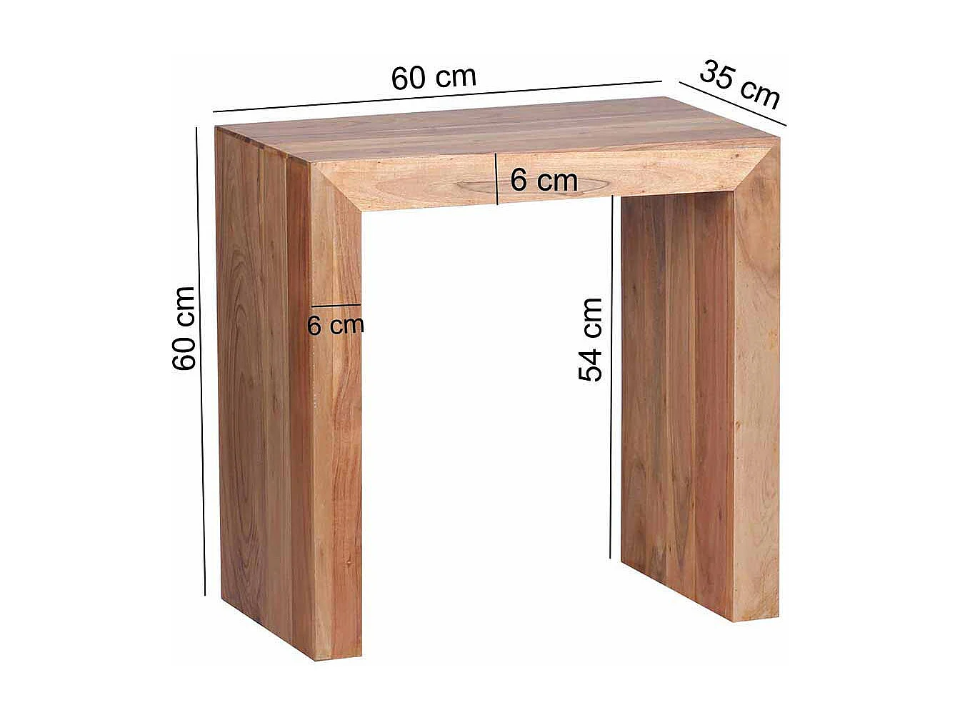 Beistelltisch aus Akazie Massivholz 60 cm breit