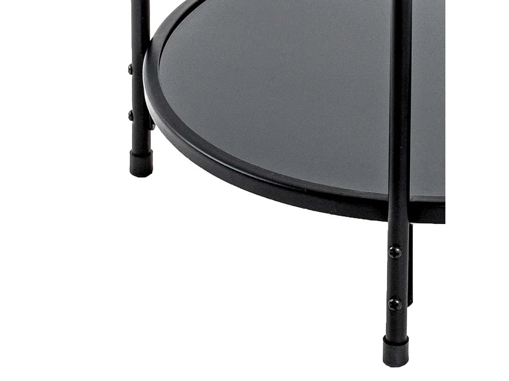 Moderner Beistelltisch aus Glas und Stahl Schwarz