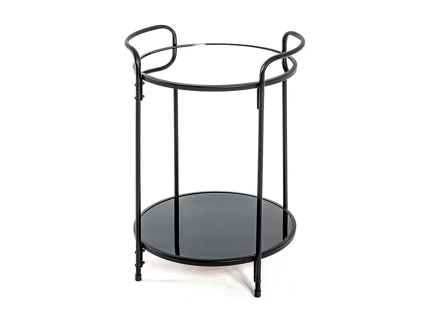 Moderner Beistelltisch aus Glas und Stahl Schwarz