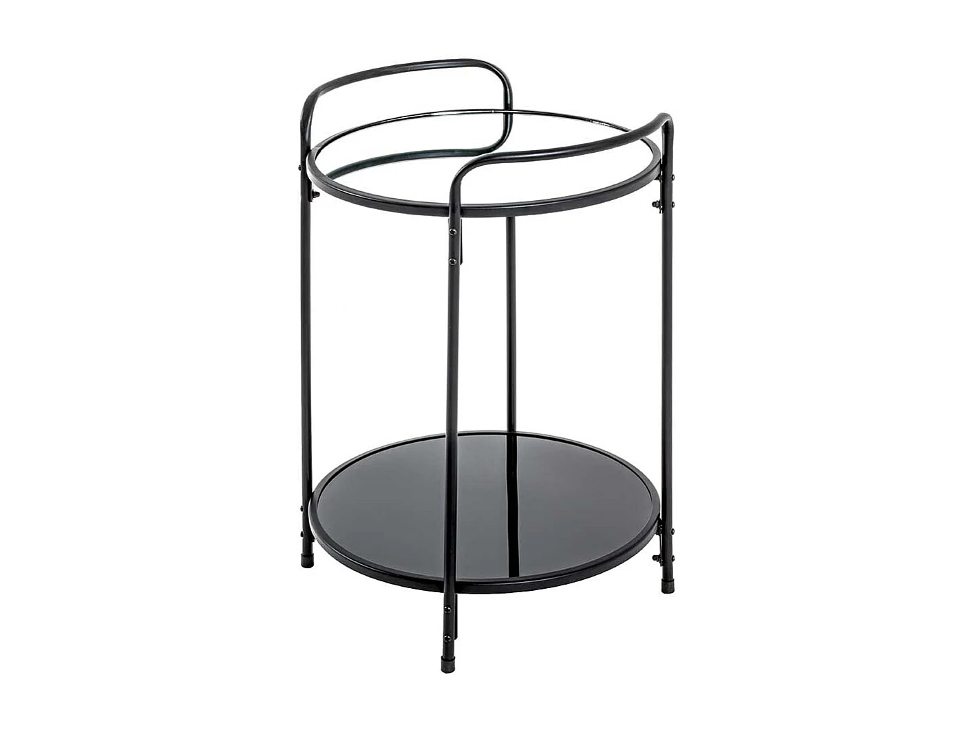 Moderner Beistelltisch aus Glas und Stahl Schwarz