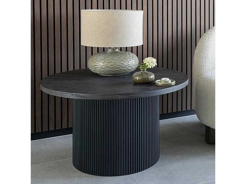 Beistelltisch Sofa Couchtisch in Dunkelbraun 80 cm breit