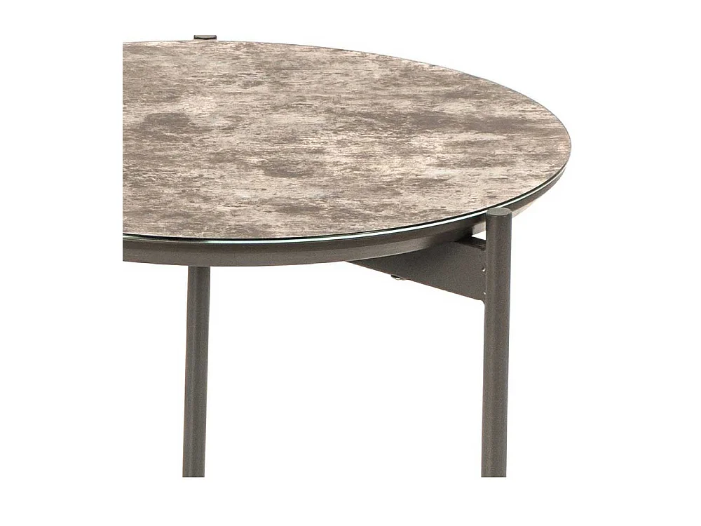 Sofa Beistelltisch in Braun und Dunkelgrau Glas beschichtet