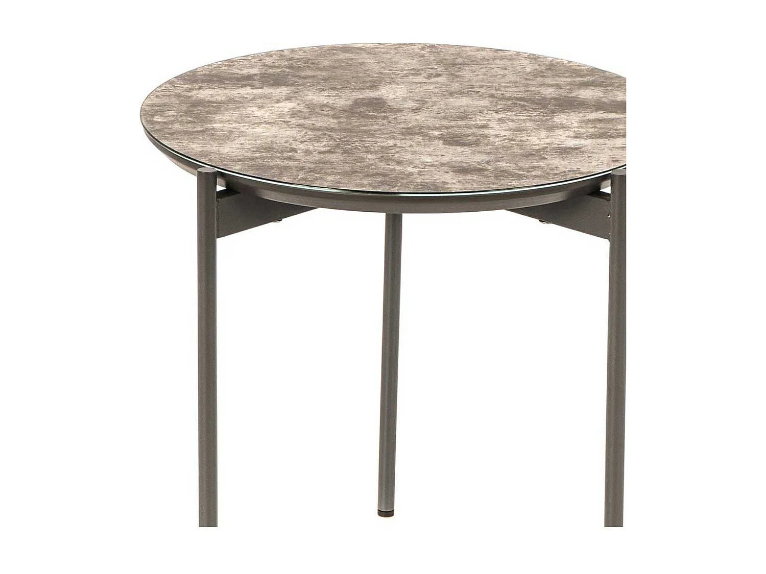 Sofa Beistelltisch in Braun und Dunkelgrau Glas beschichtet