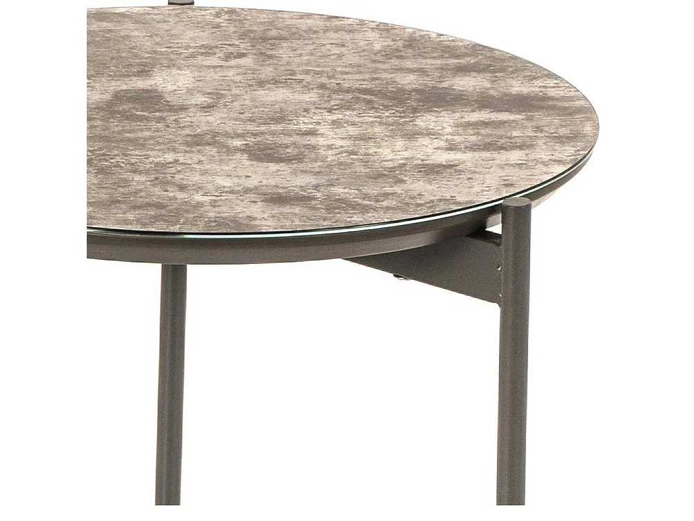 Sofa Beistelltisch in Braun und Dunkelgrau Glas beschichtet