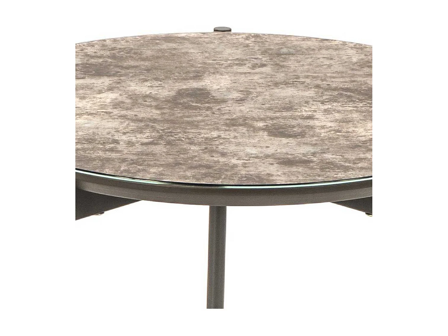 Sofa Beistelltisch in Braun und Dunkelgrau Glas beschichtet