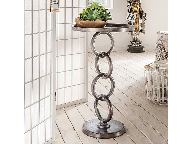 Beistelltisch ausgefallen aus Aluminium Industrie und Loft Stil