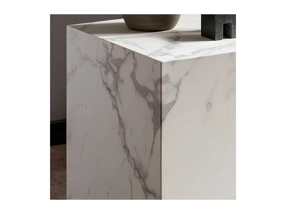 Weißer Beistelltisch in modernem Design Marmor Optik