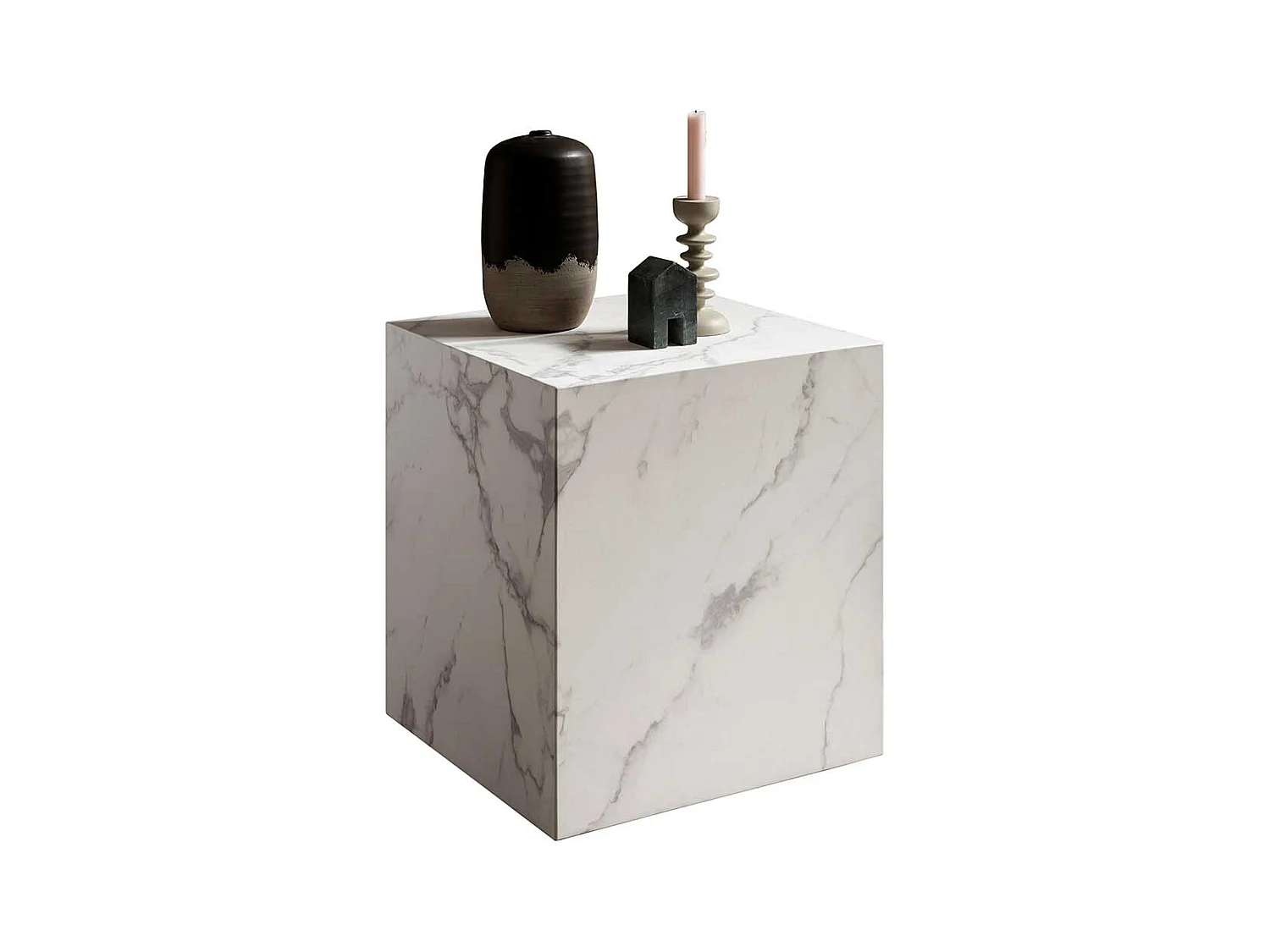 Weißer Beistelltisch in modernem Design Marmor Optik