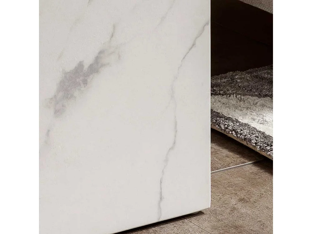 Weißer Beistelltisch in modernem Design Marmor Optik