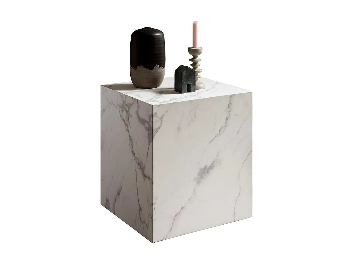 Weißer Beistelltisch in modernem Design Marmor Optik