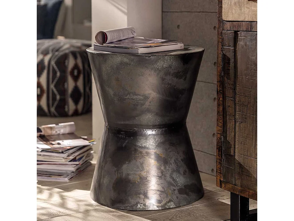 Industrial Beistelltisch aus Eisen runder Tischplatte