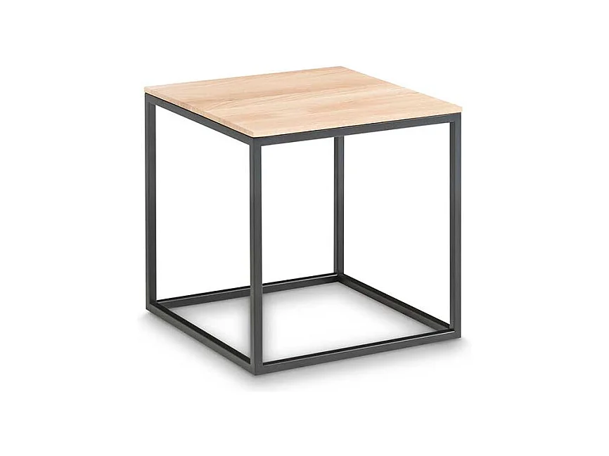 Sofa Beistelltisch aus Eiche Massivholz und Metall 40 cm breit