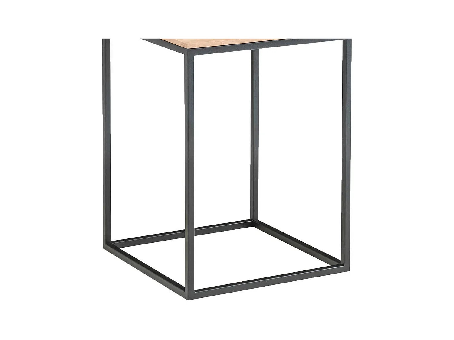 Sofa Beistelltisch aus Eiche Massivholz und Metall 40 cm breit