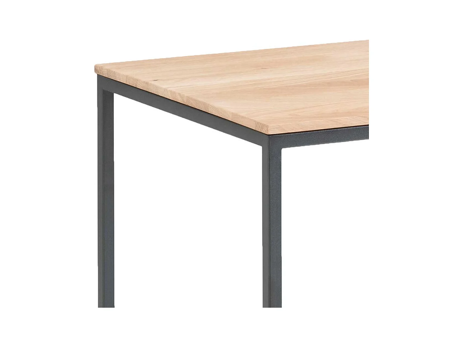 Sofa Beistelltisch aus Eiche Massivholz und Metall 40 cm breit