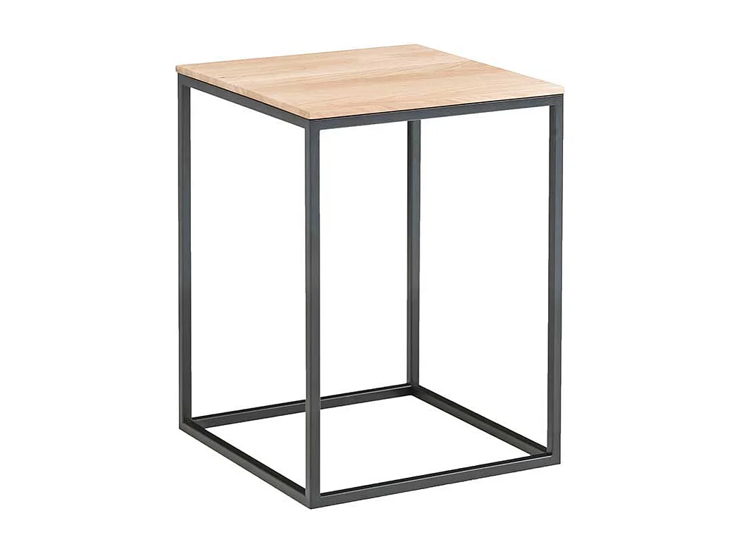 Sofa Beistelltisch aus Eiche Massivholz und Metall 40 cm breit