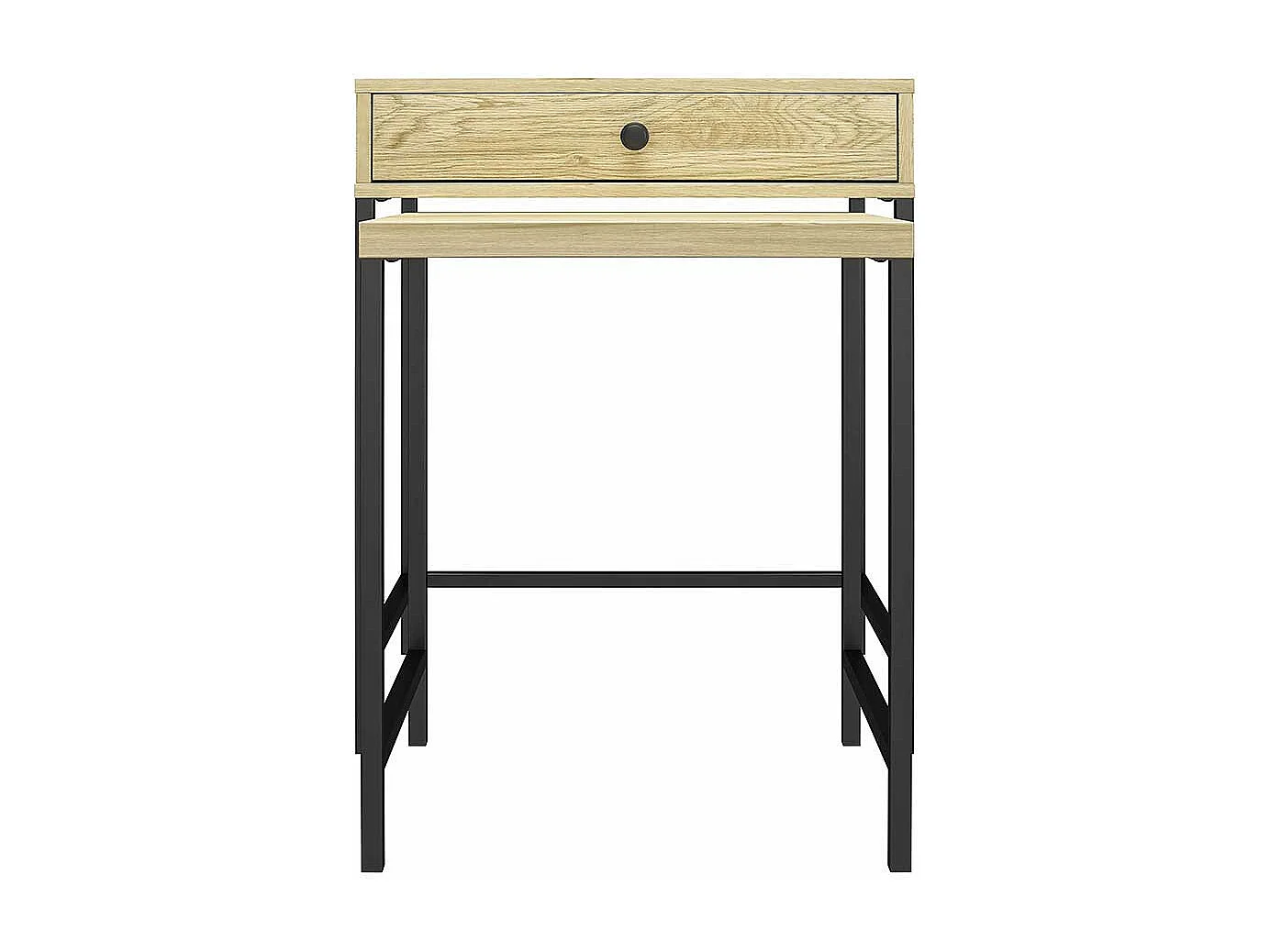 Zwei Beistelltische Sofa in Eichefarben und Schwarz 68 cm hoch (zweiteilig)