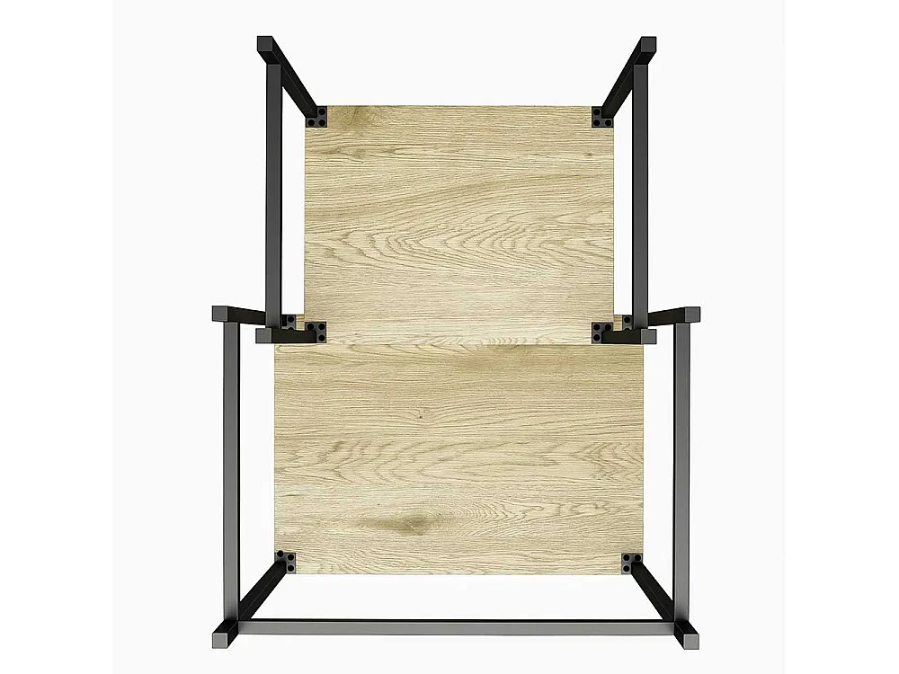 Zwei Beistelltische Sofa in Eichefarben und Schwarz 68 cm hoch (zweiteilig)