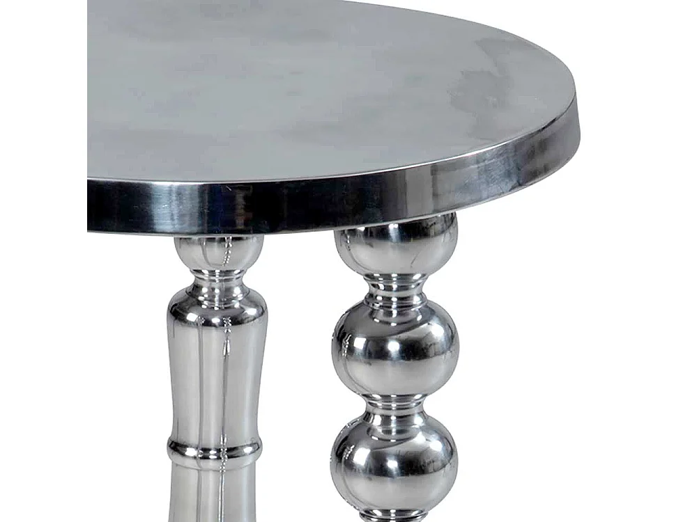 Beistelltisch Designertisch in Alufarben in runder Form