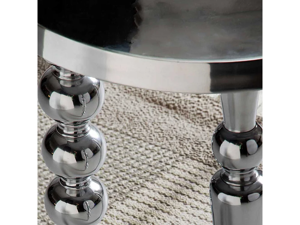 Beistelltisch Designertisch in Alufarben in runder Form