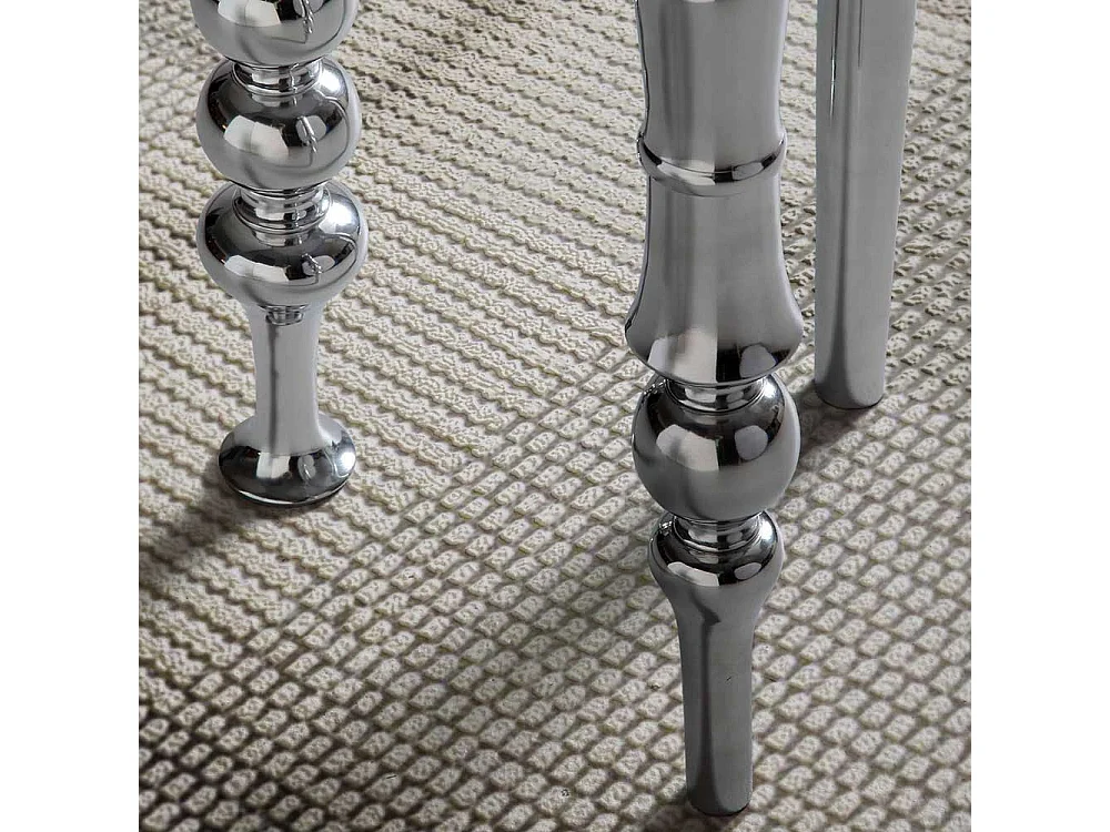 Beistelltisch Designertisch in Alufarben in runder Form