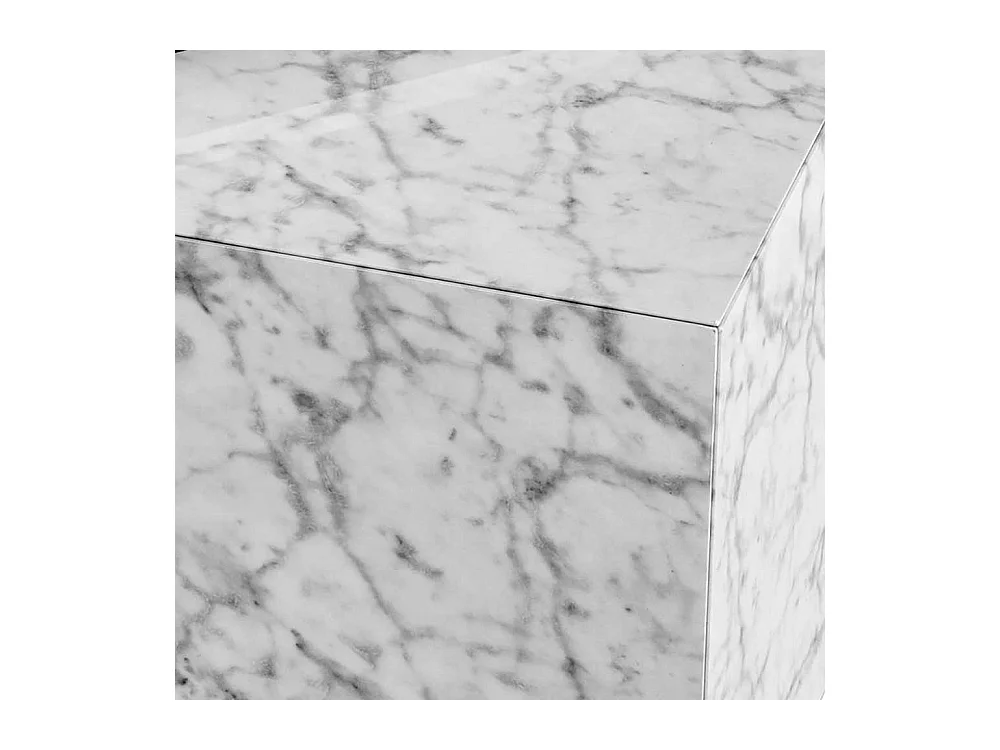 Beistelltisch Sofa Couchtisch in Marmor Optik 50 cm breit (zweiteilig)