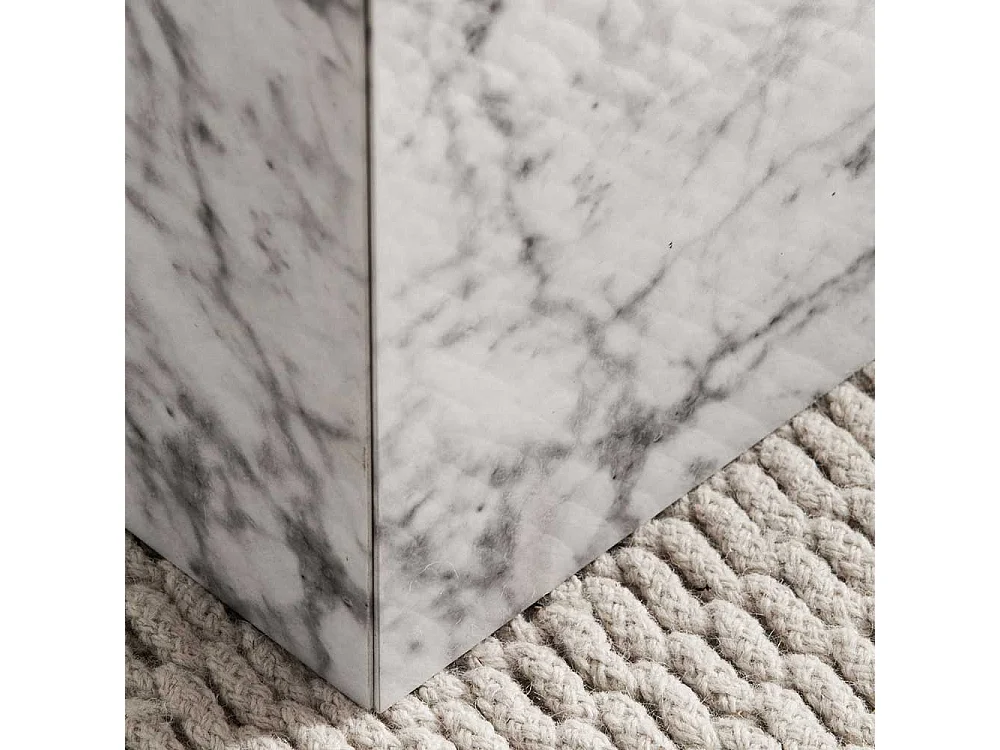 Beistelltisch Sofa Couchtisch in Marmor Optik 50 cm breit (zweiteilig)