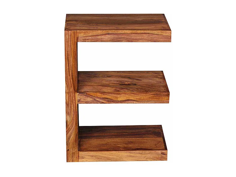 Design Beistelltisch in E-Form Sheesham Massivholz