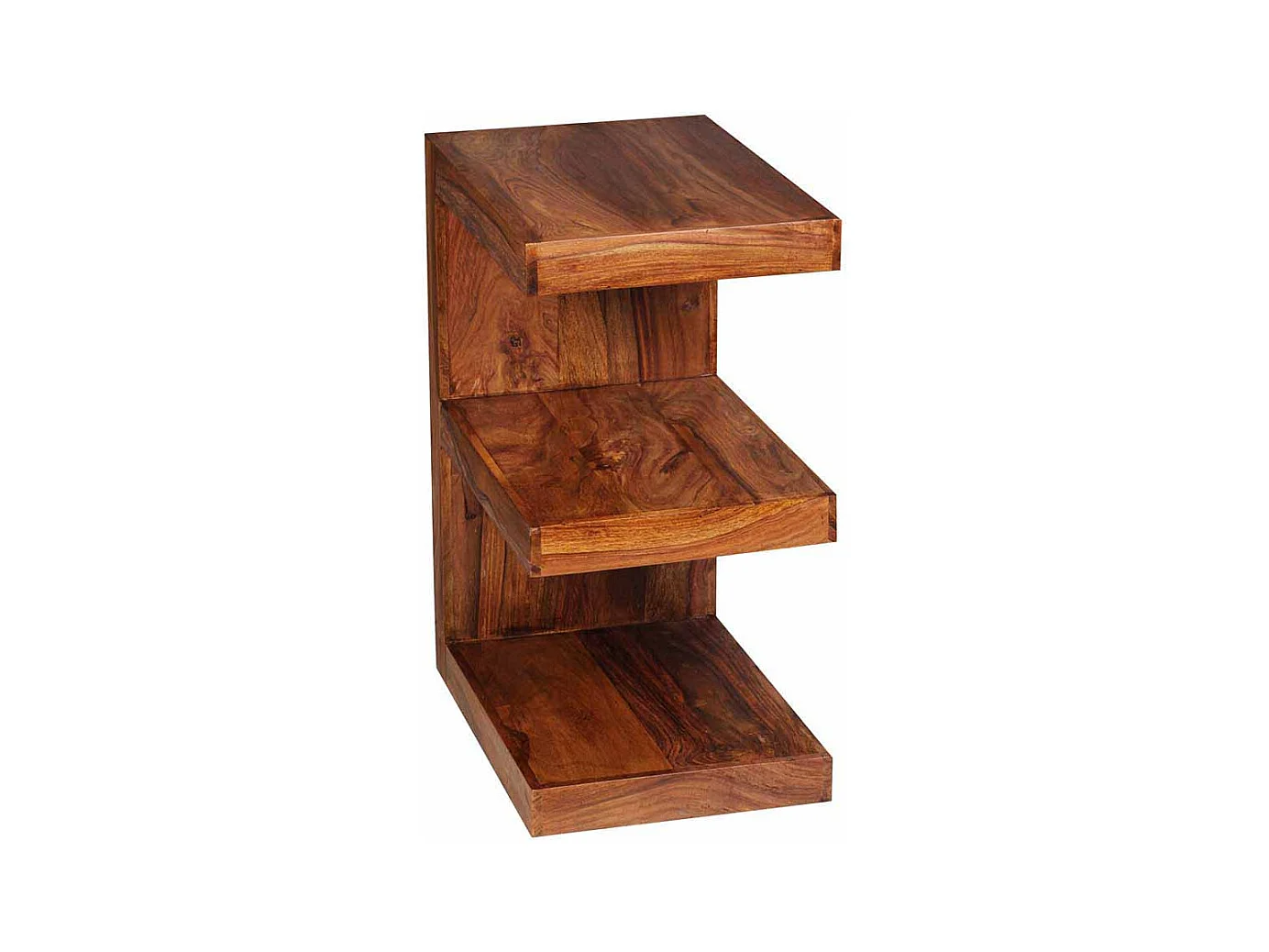 Design Beistelltisch in E-Form Sheesham Massivholz