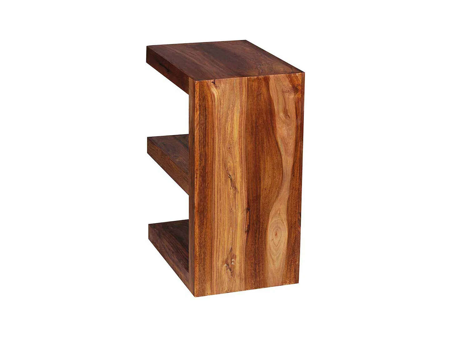 Design Beistelltisch in E-Form Sheesham Massivholz