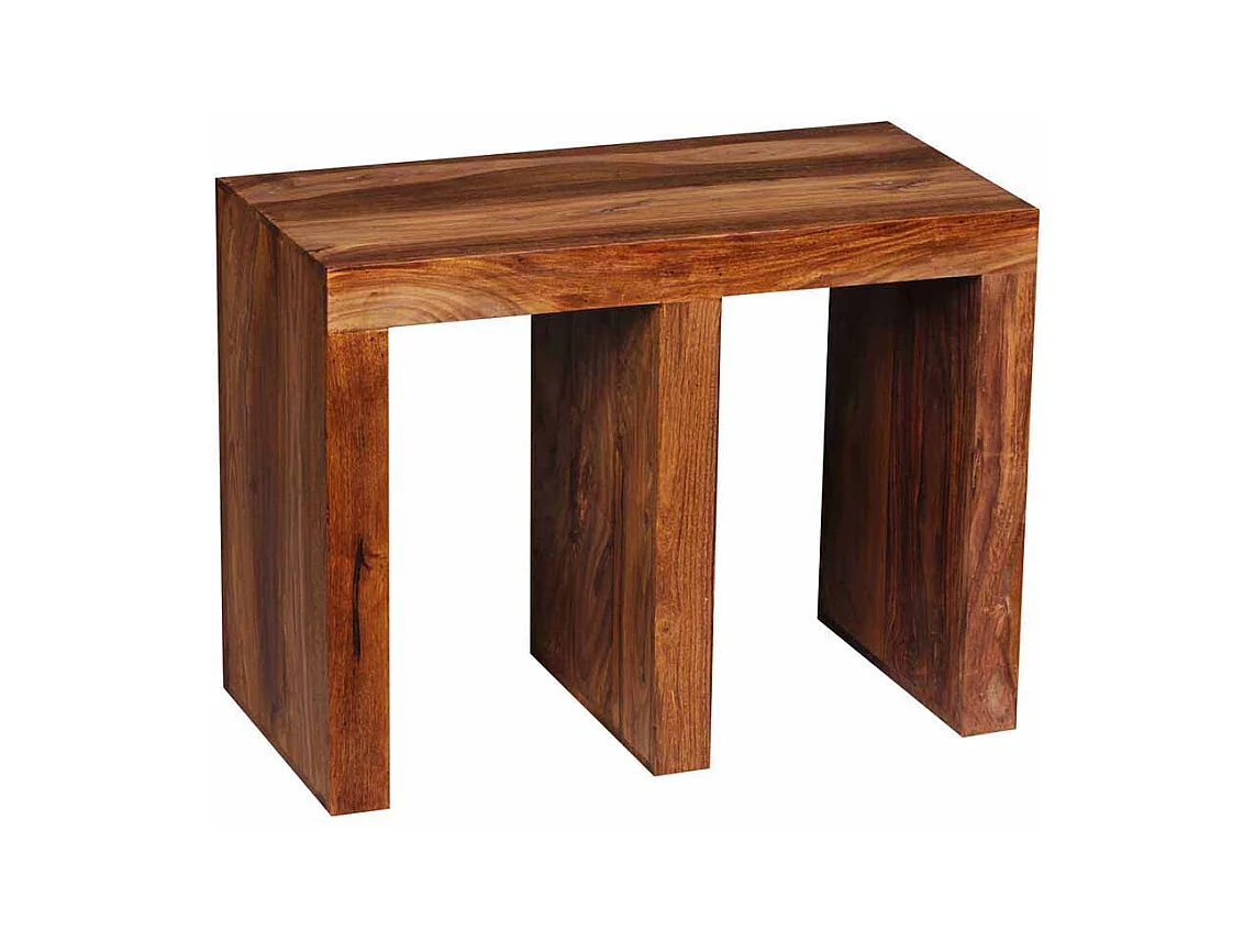 Design Beistelltisch in E-Form Sheesham Massivholz
