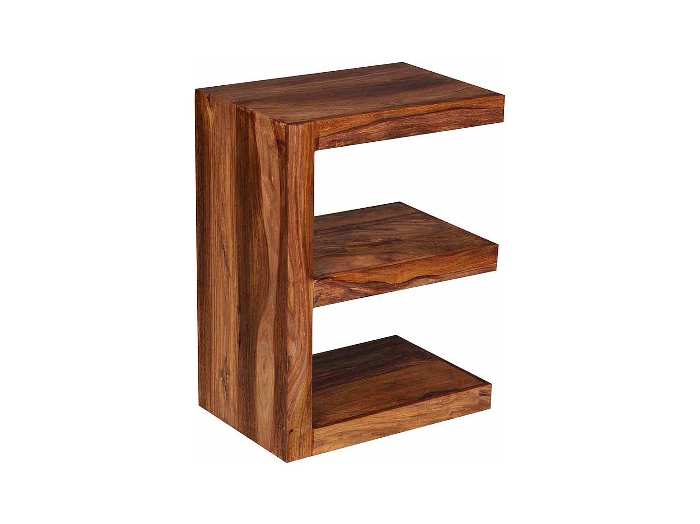 Design Beistelltisch in E-Form Sheesham Massivholz