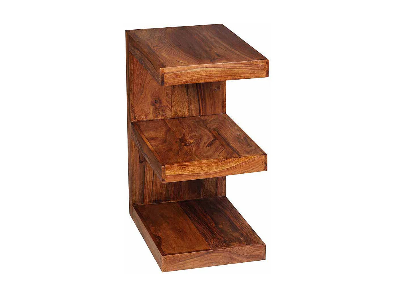 Design Beistelltisch in E-Form Sheesham Massivholz