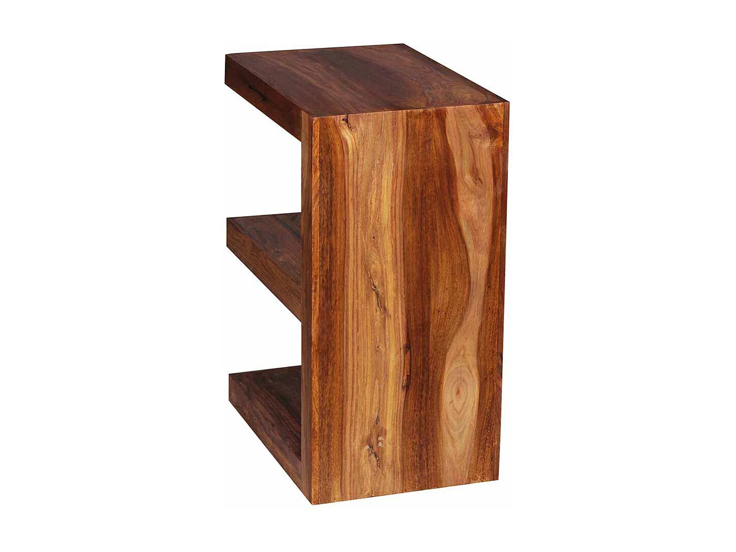 Design Beistelltisch in E-Form Sheesham Massivholz