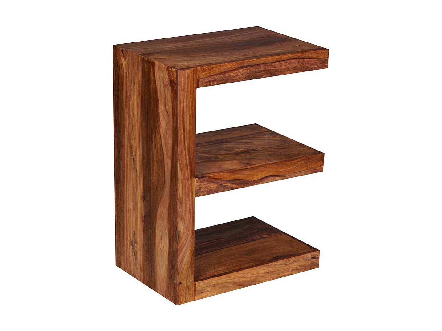 Design Beistelltisch in E-Form Sheesham Massivholz