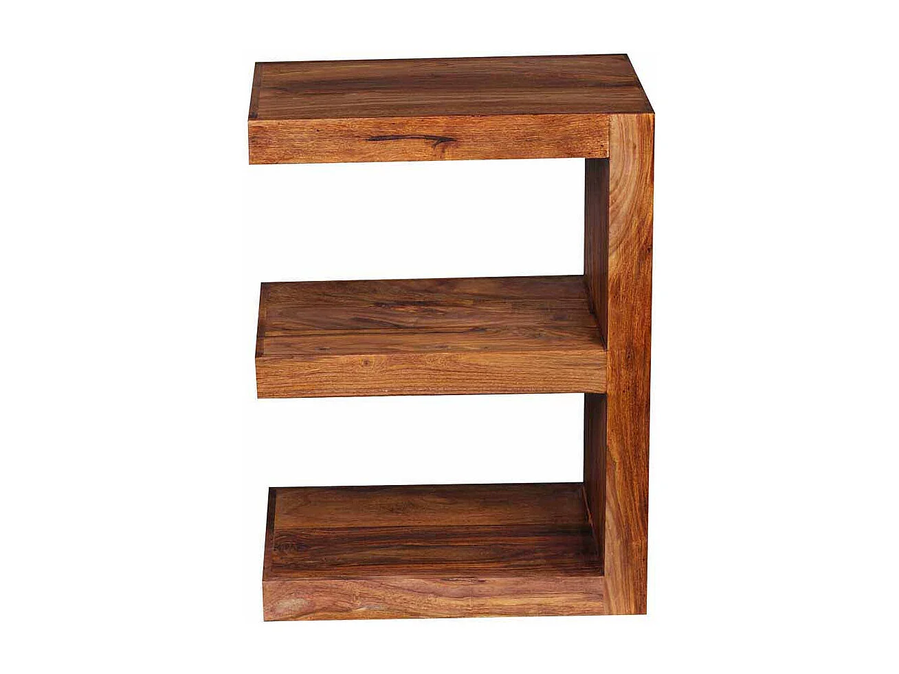 Design Beistelltisch in E-Form Sheesham Massivholz