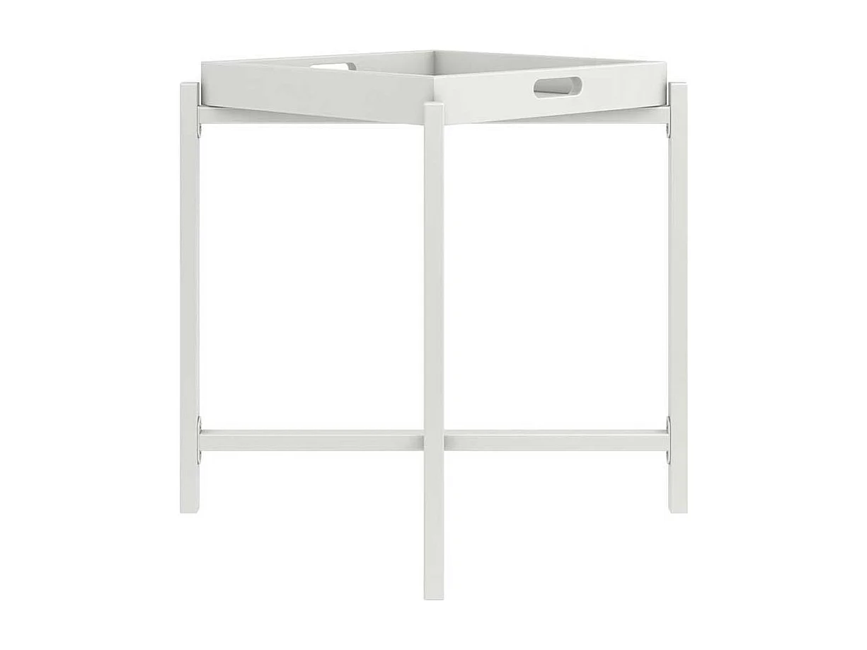 Tablett Beistelltisch in Weiß abnehmbarer Tischplatte