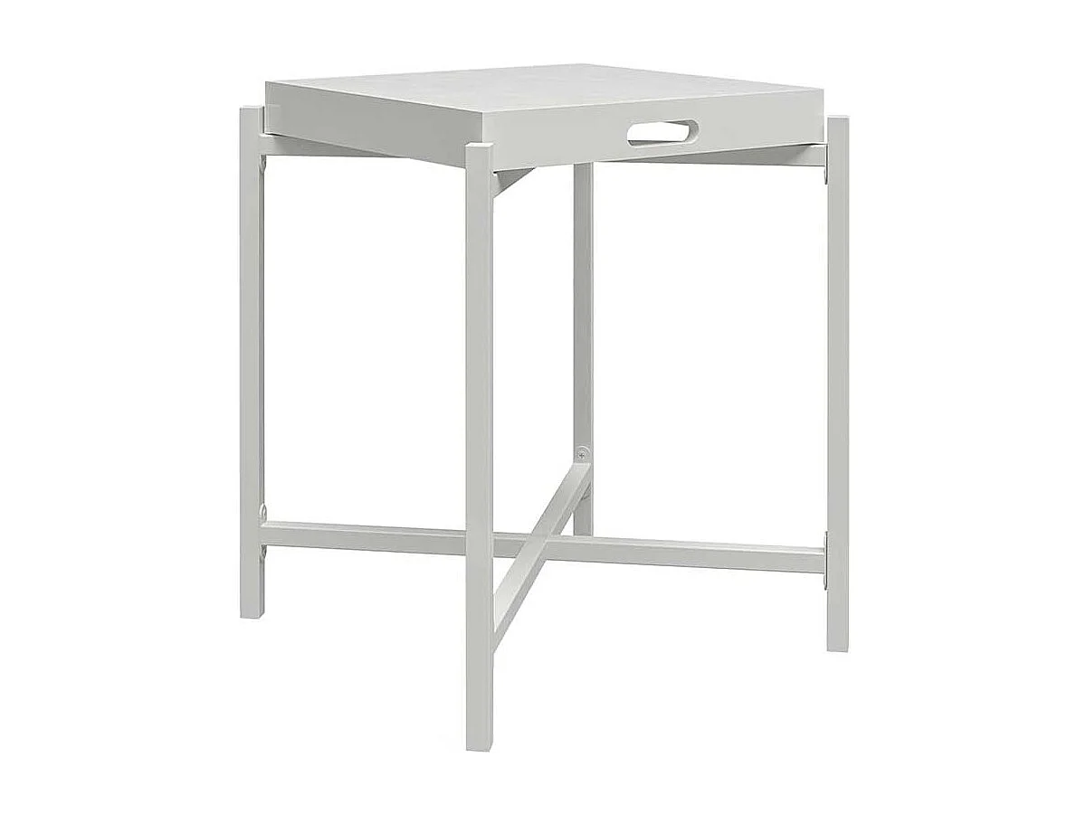 Tablett Beistelltisch in Weiß abnehmbarer Tischplatte