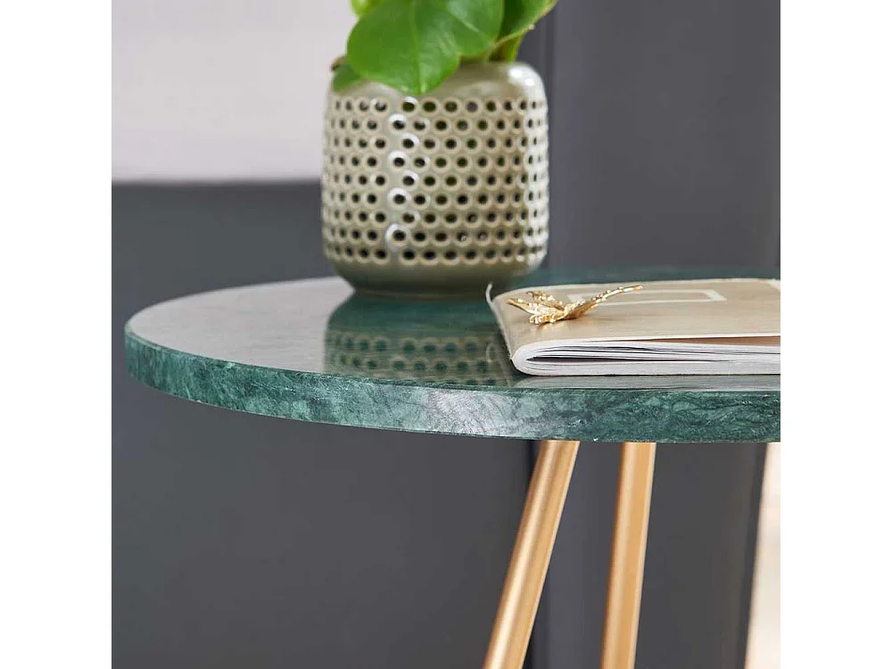 Beistelltisch Retro Stil in Dunkelgrün Goldfarben