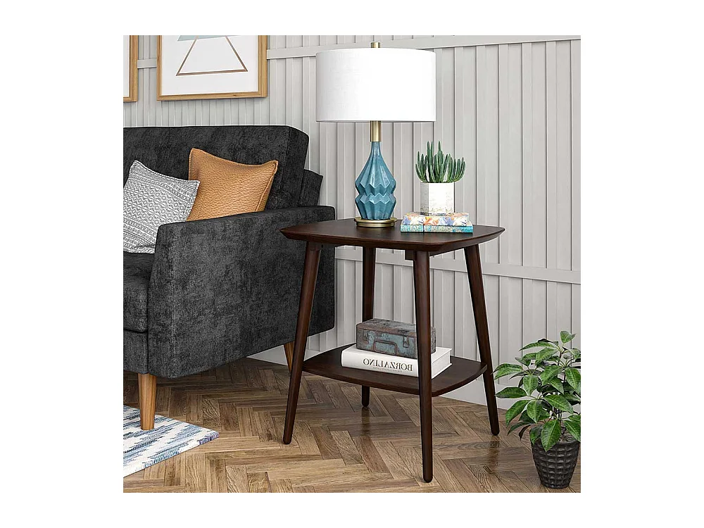 Beistelltisch Sofa Retro Stil in Walnussfarben 55x60x48 cm