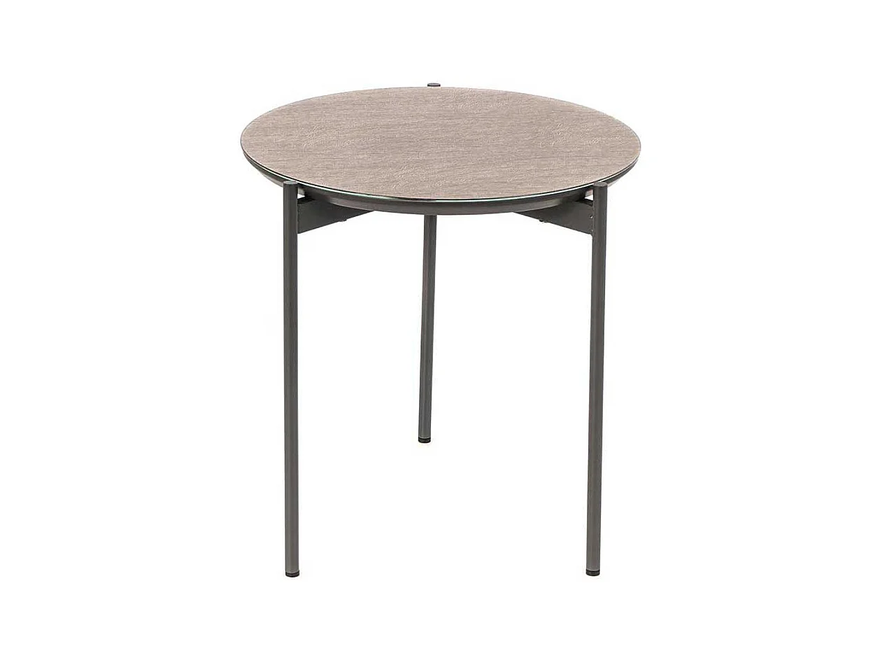 Runder Beistelltisch in Taupe und Dunkelgrau 45 cm breit