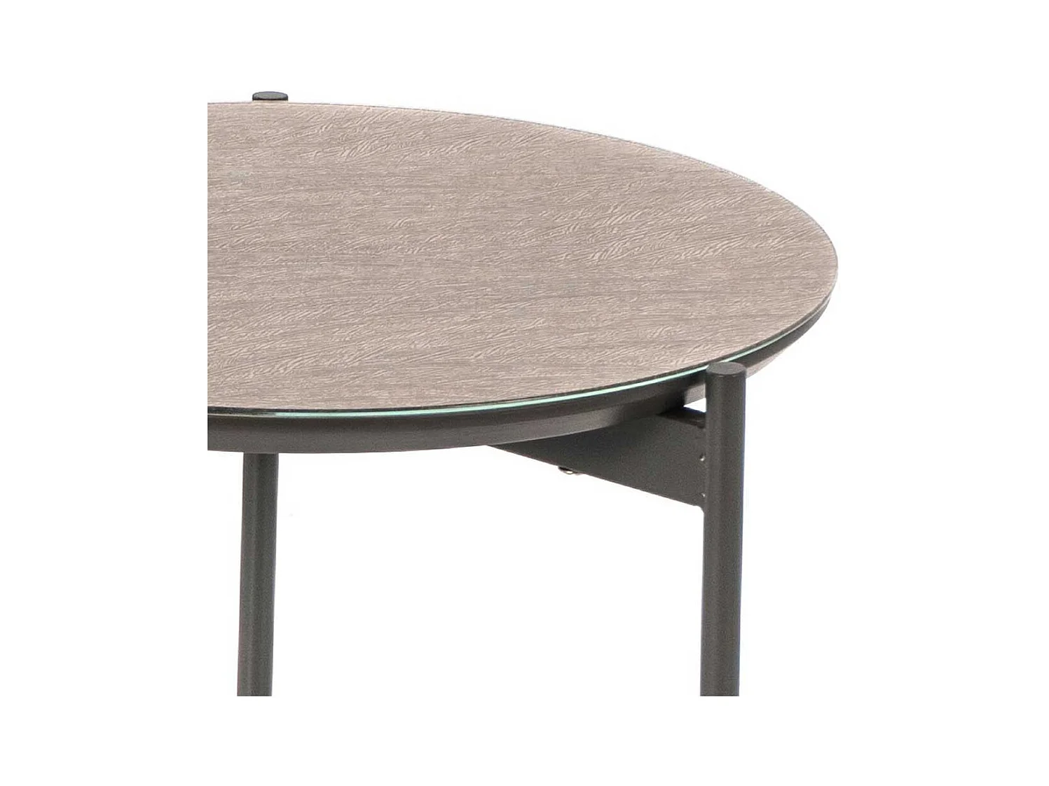 Runder Beistelltisch in Taupe und Dunkelgrau 45 cm breit