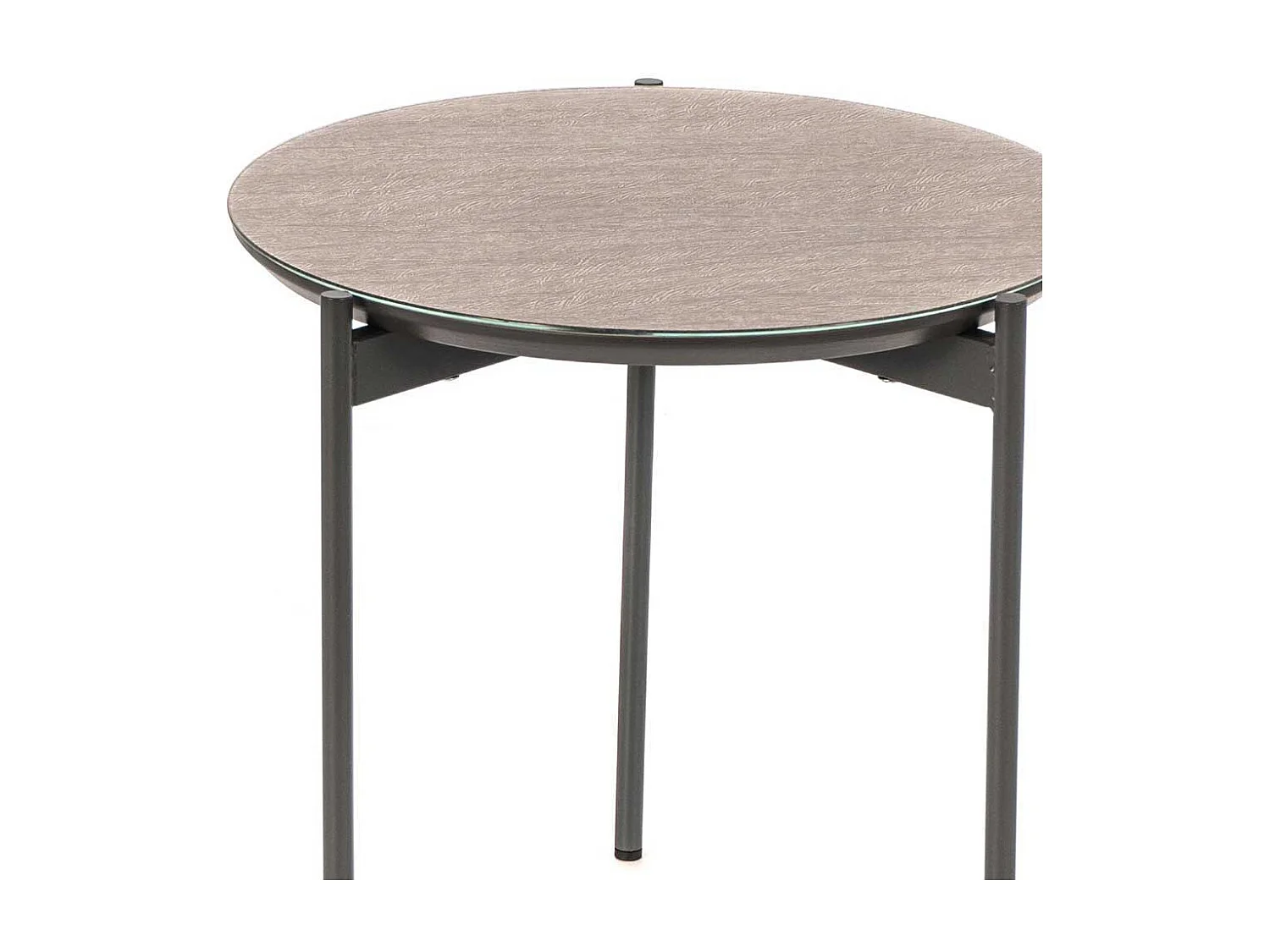 Runder Beistelltisch in Taupe und Dunkelgrau 45 cm breit