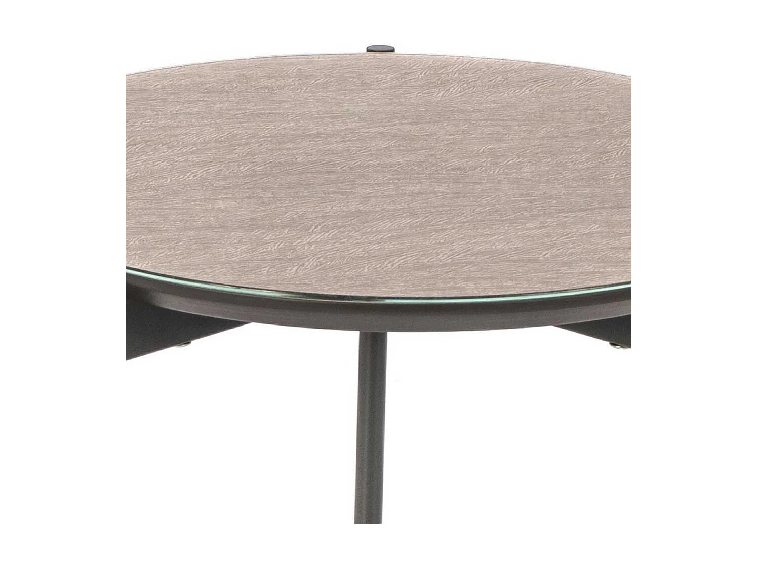 Runder Beistelltisch in Taupe und Dunkelgrau 45 cm breit